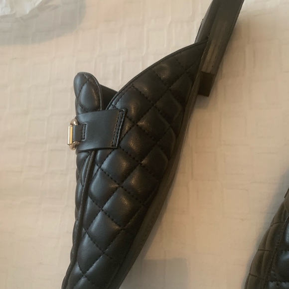 Steve Madden Black Quilted open back Loafer - Picture 3 of 6